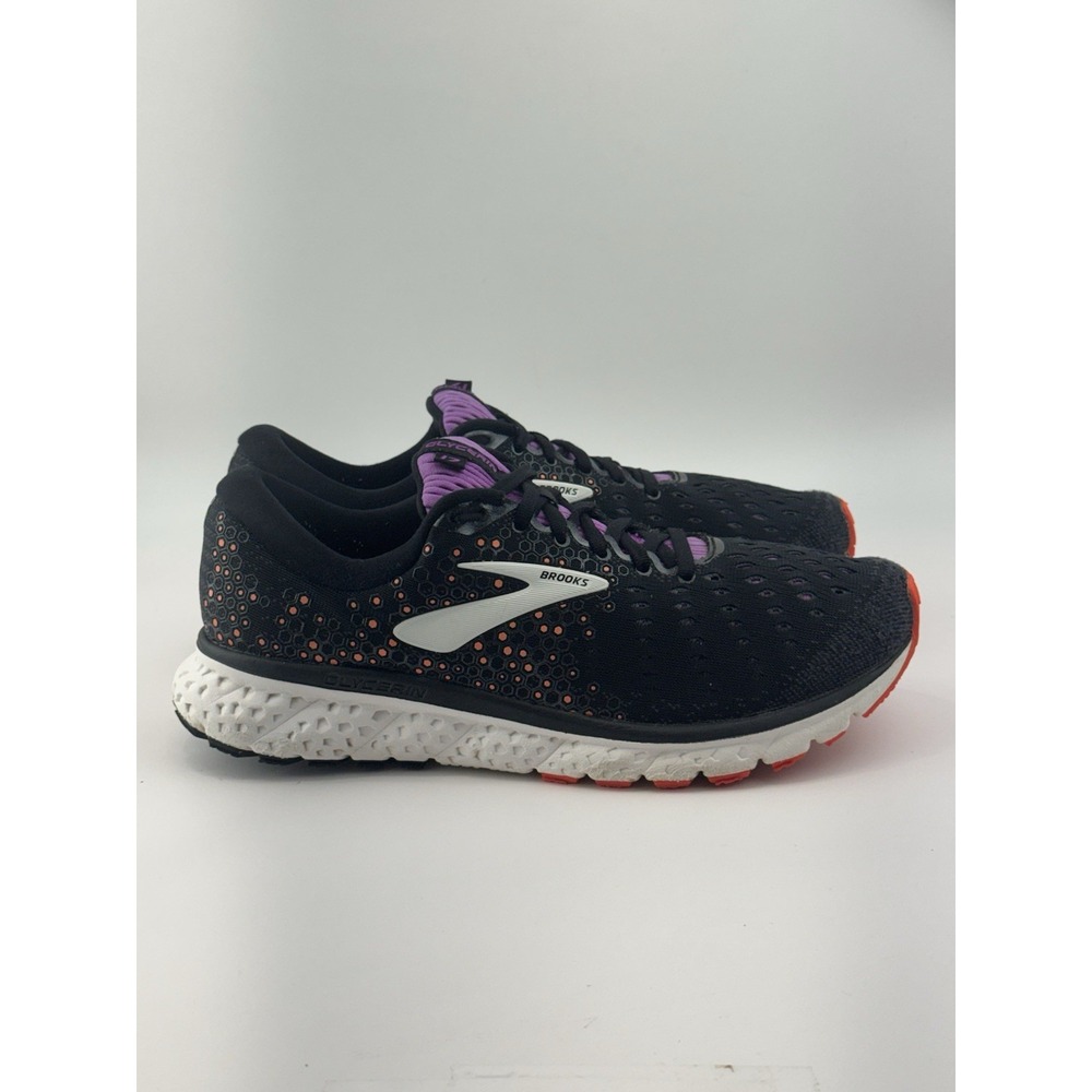 Brooks Glycerin 17 Running Shoes Black Purple Mesh Athletic Gym Women's Size 11